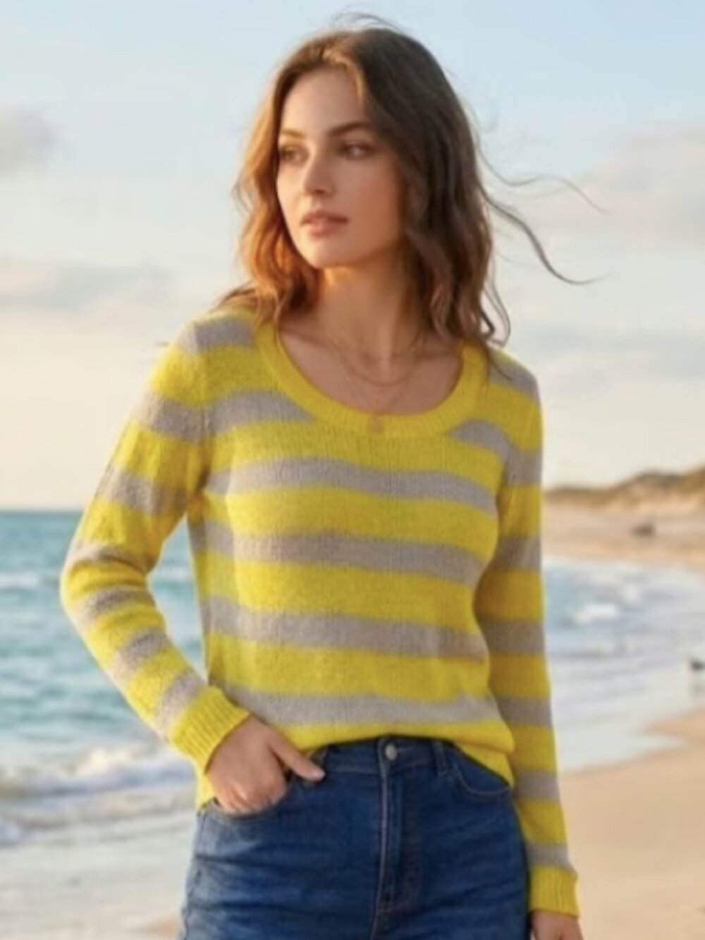 J.Crew Linen Beach Sweater in Stripe